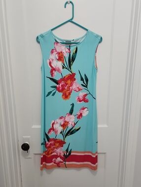 Chico's Sleeveless Floral Midi Dress Size 0 (US Size Small)